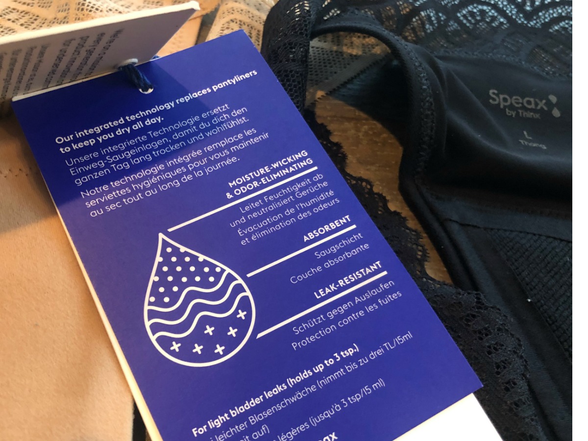 Speak underwear tag