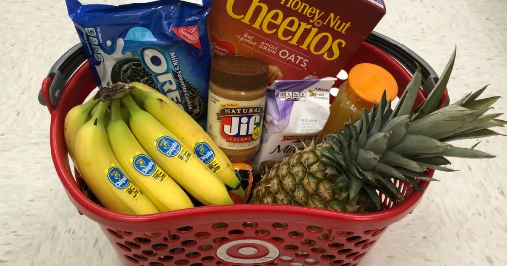 Target basket full of groceries