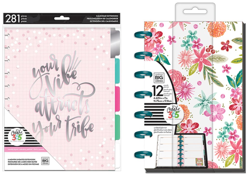 your vibe pink planner and floral planner