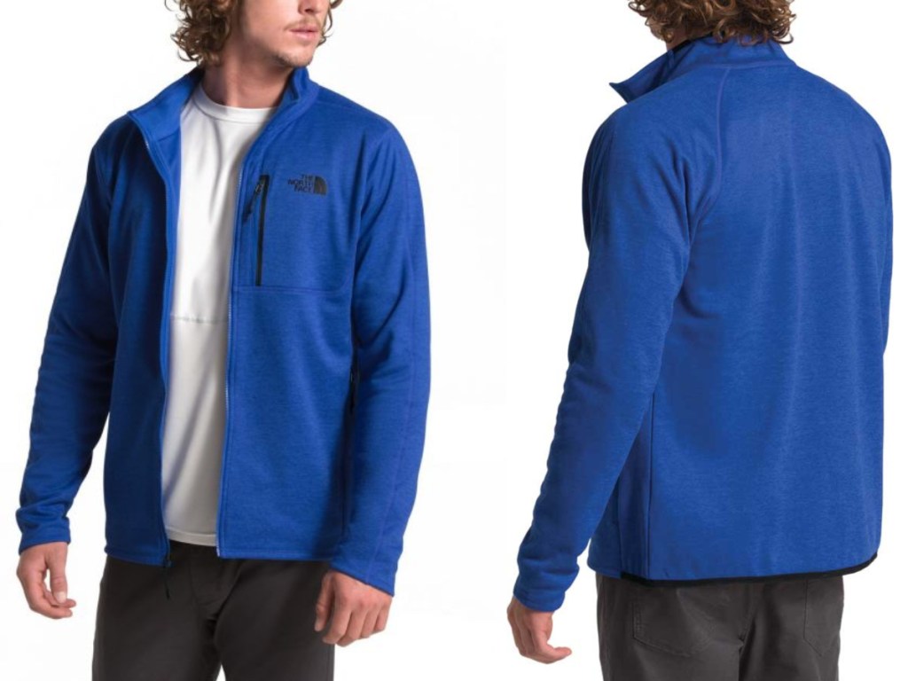 man wearing royal blue The North Face Men's Canyonlands Full Zip