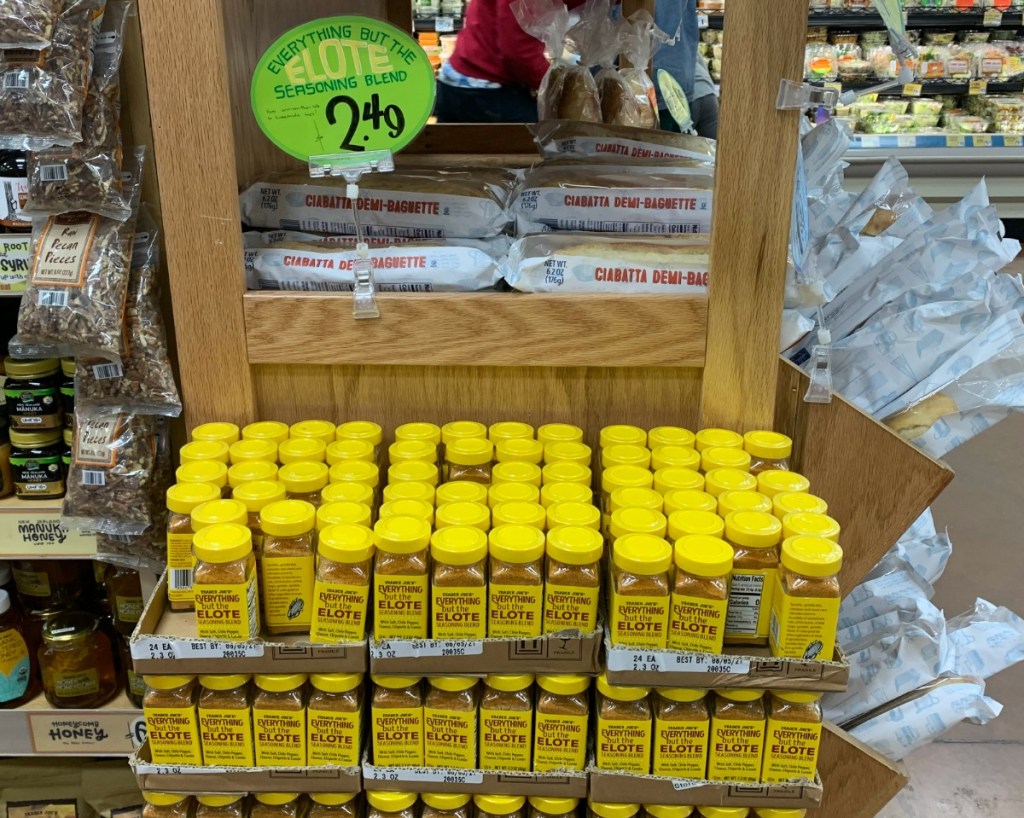 Trader Joe's Everything but the Elote seasoning display in store