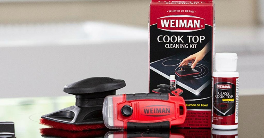 Weiman Cook Top Cleaning Kit with polish, sponge and scraper