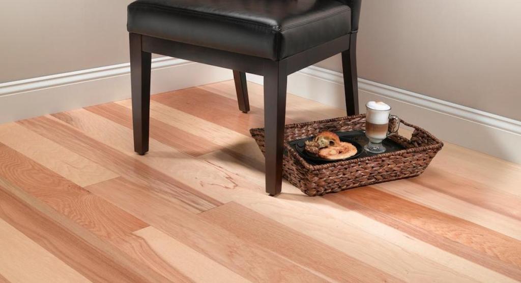 blue ridge hardwood floor with chair and coffee basket