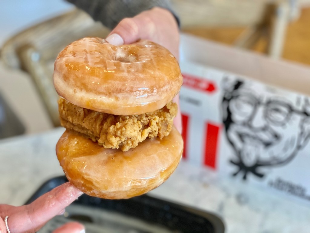 KFC Chicken and doughnut sandwich