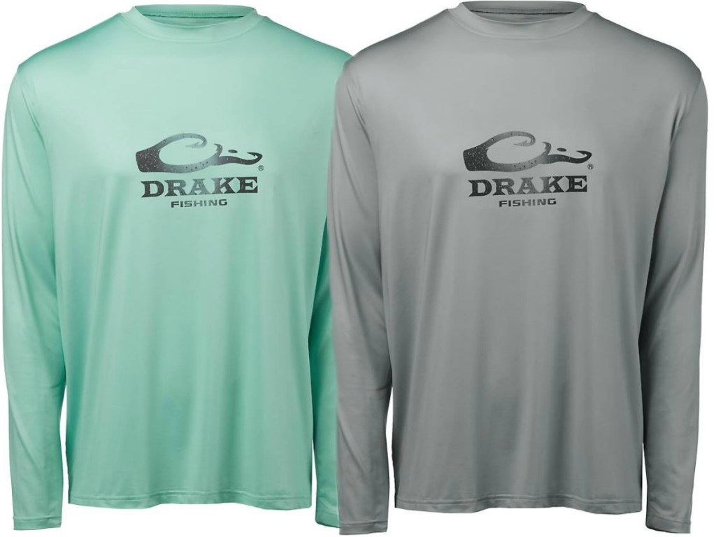 2 mens shirts in gray and teal