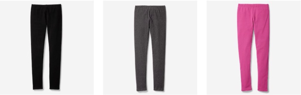 girls eddie bauer pants in charcoal, black and pink and 