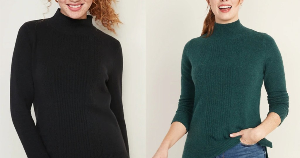 mock neck pointelle sweater old navy