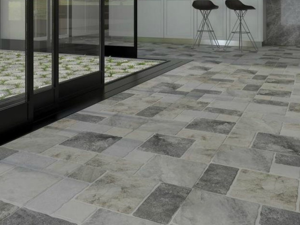 bathroom with elegant tile 