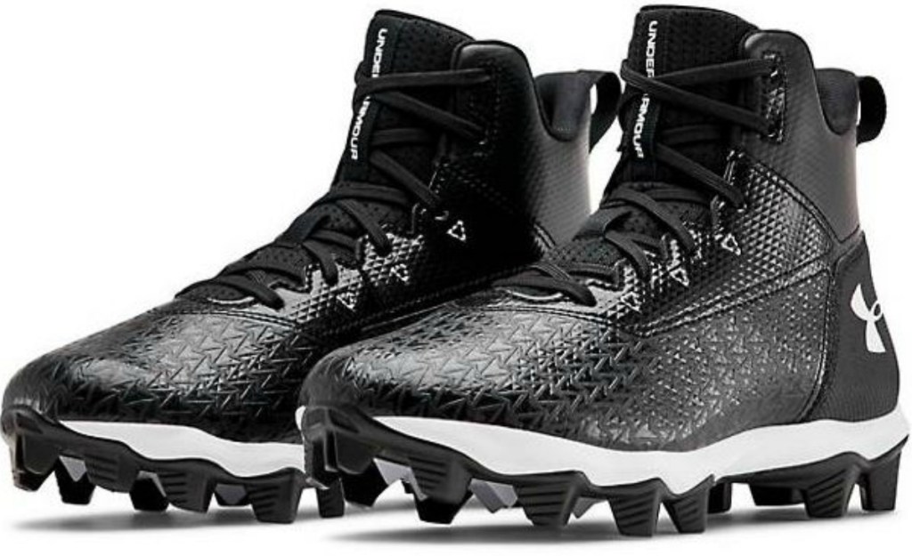 pair of black shoes with cleats