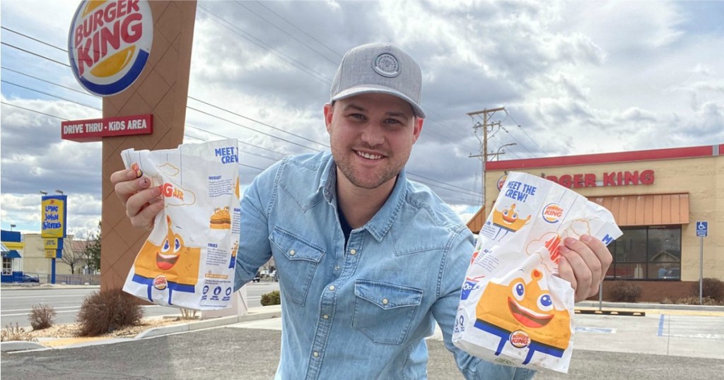 Man holding Burger King Kids Meals