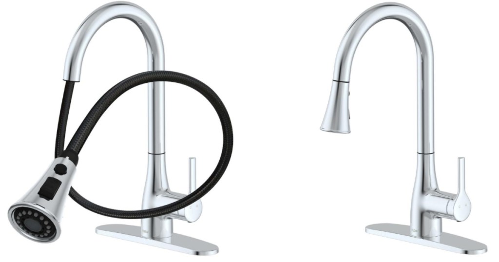 chrome Flow Classic Series Single-Handle Standard Kitchen Faucet with faucet extended