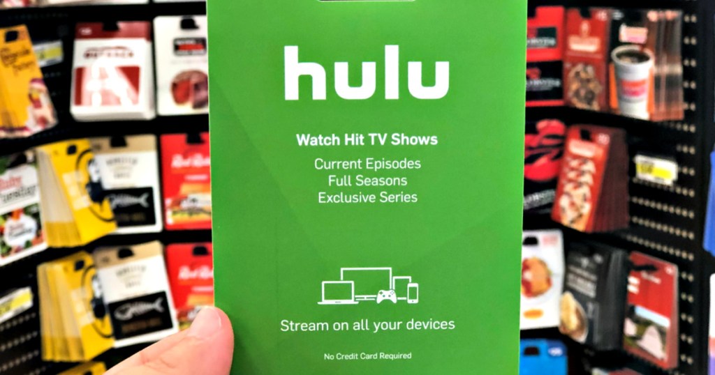 Hulu Gift Card in person's hand