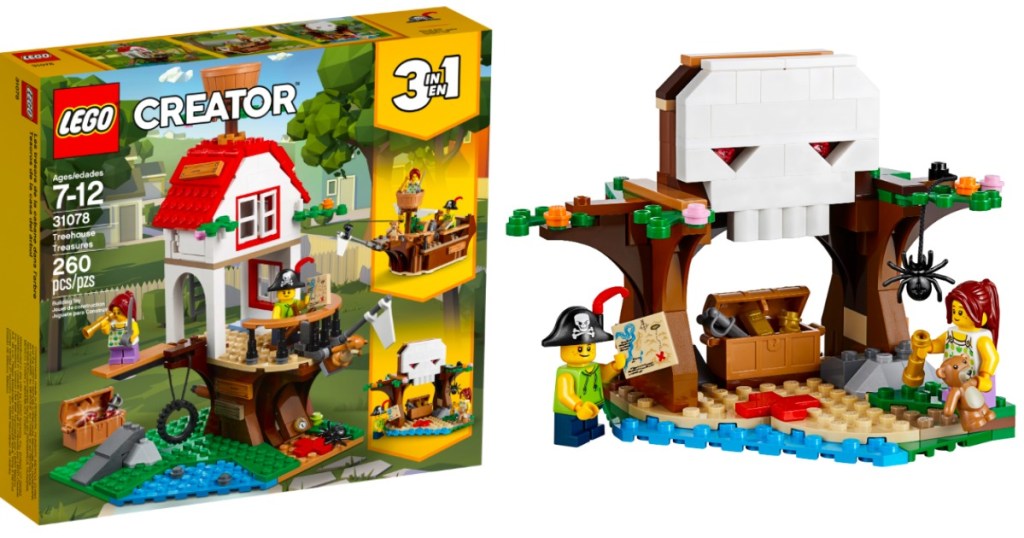 LEGO CREATOR TREEHOUSE BOX AND LEGO BLOCKS