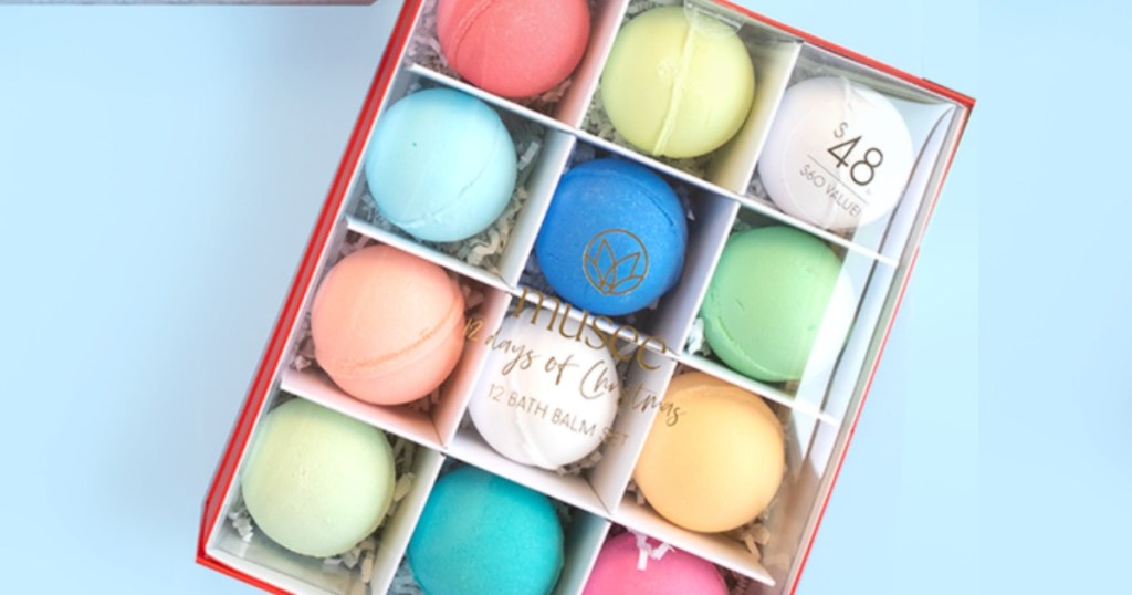 Assortment of colorful Musee Bath Bombs