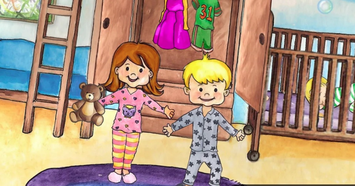 screen shot of the My PlayHome kids app showing two kids