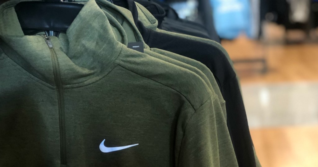 Nike Sweatshirt on hangers at a store