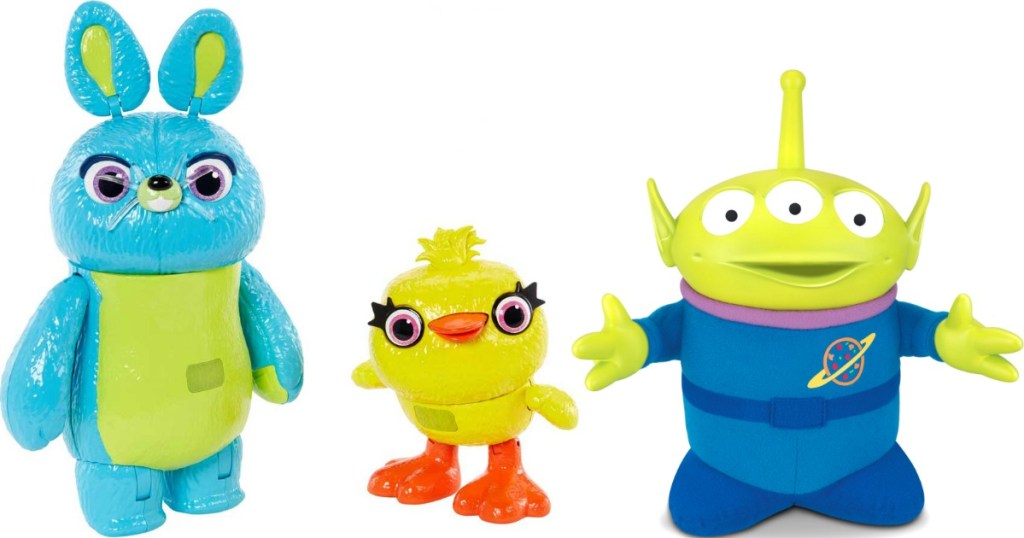 bunny, duck and alien toy