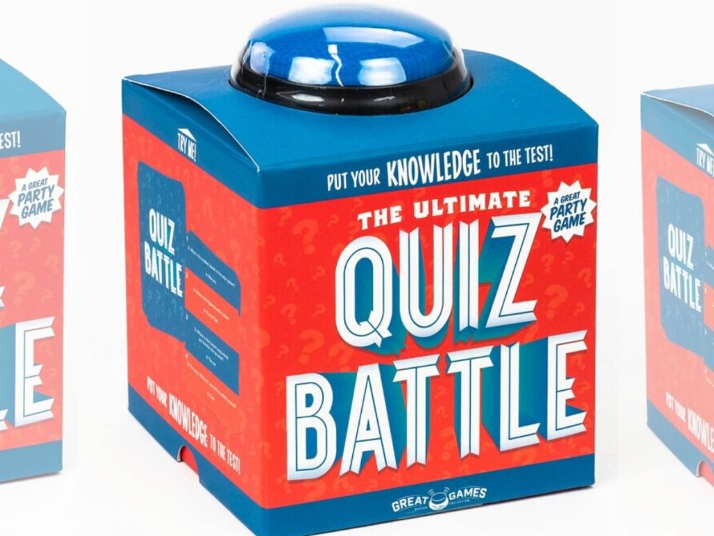 quiz battle game set box with buzzer button on top