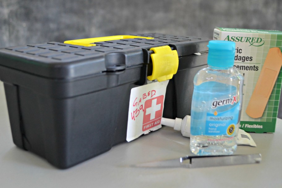 tool box with first aid supplies