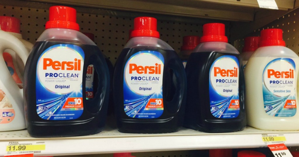 bottles of persil on a Target store shelf