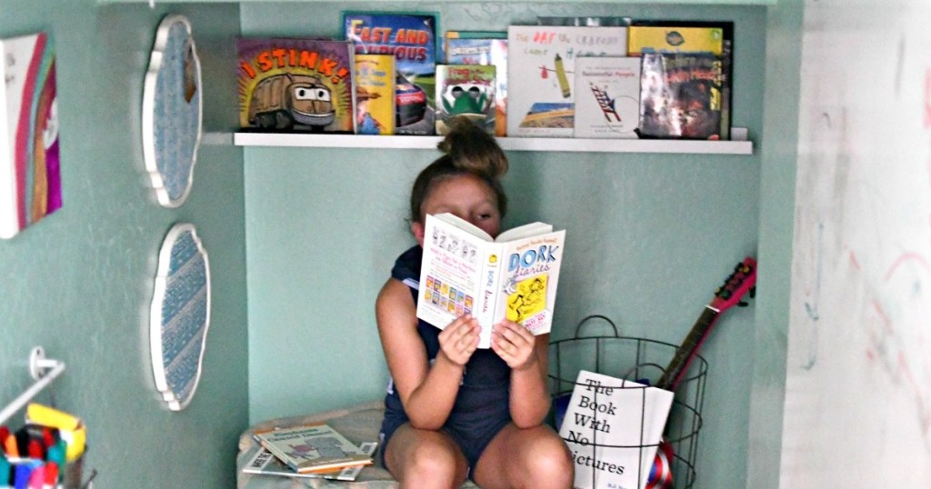 girl reading a book