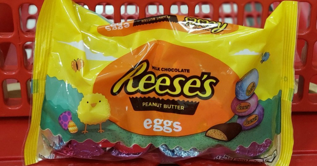 easter candy in a store shopping cart