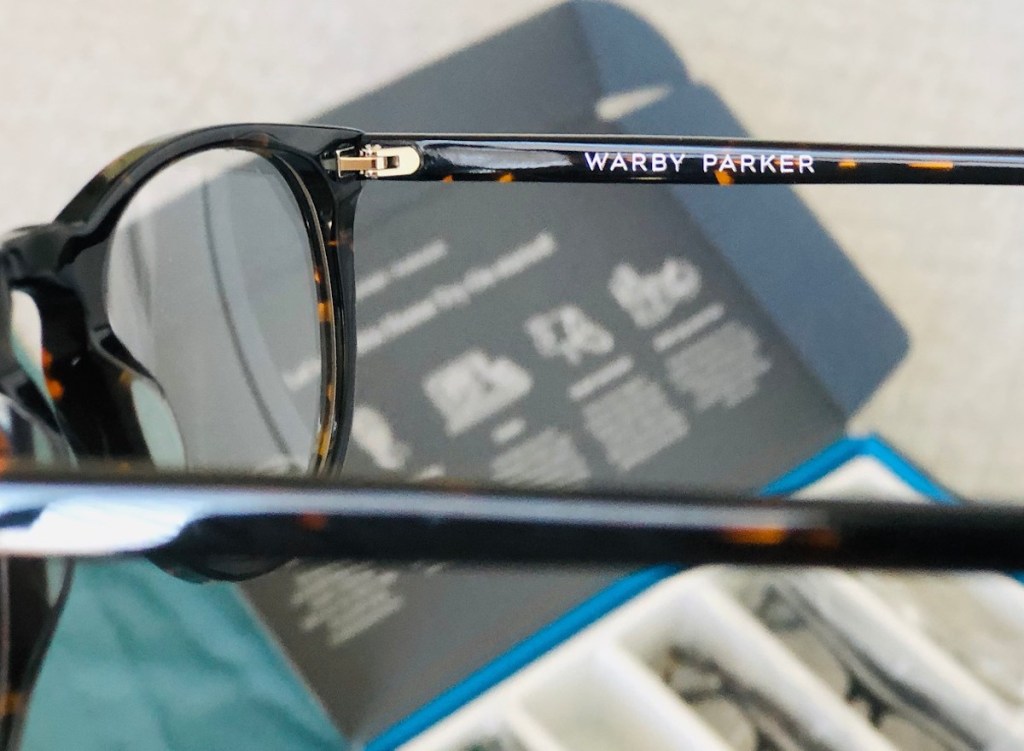 close up of warby parker