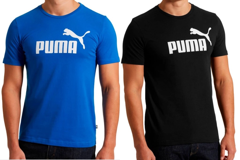 two men wearing mens puma t-shirts 