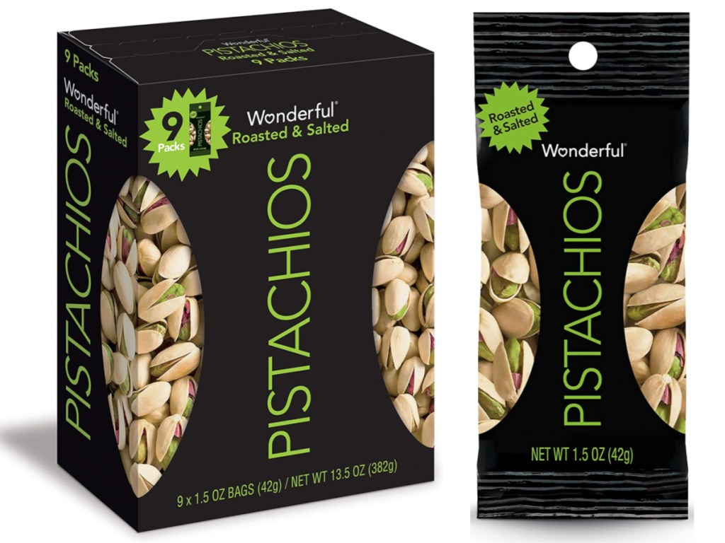 9-Pack of Wonderful Pistachios, Roasted and Salted, 1.5-ounce Bags