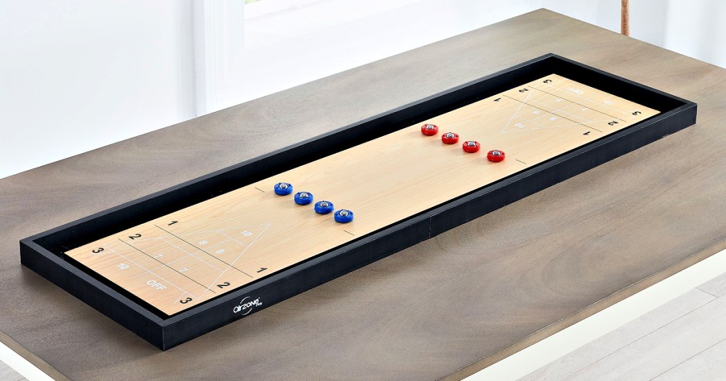 Airzone 45" 2 in 1 Table Top Shuffleboard and Curling Board Set