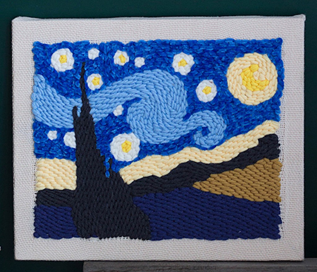 starry night punch needle onlinepleted image