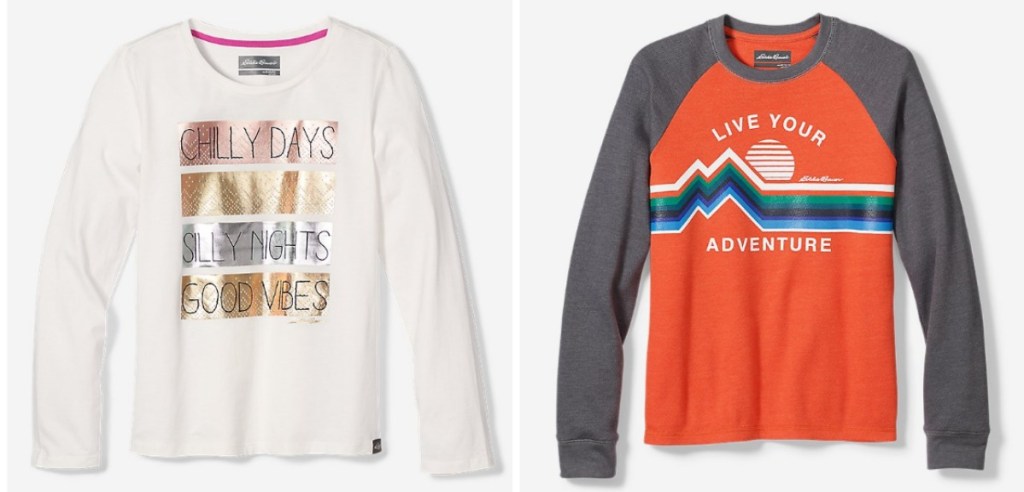 Eddie Bauer girls and boys long-sleeve tees