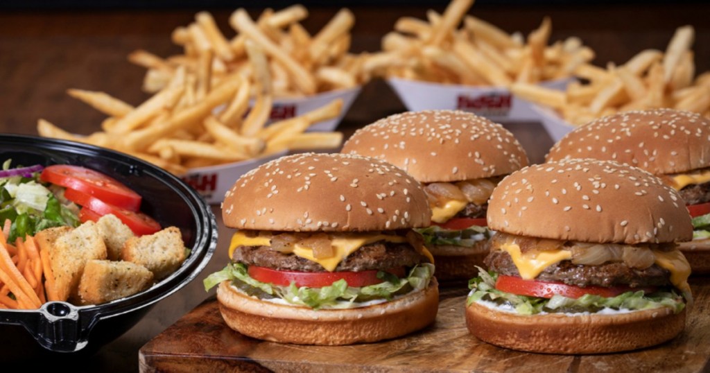 Habit Burger Family Char Meal displayed on table