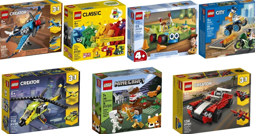 seven boxes of LEGO sets