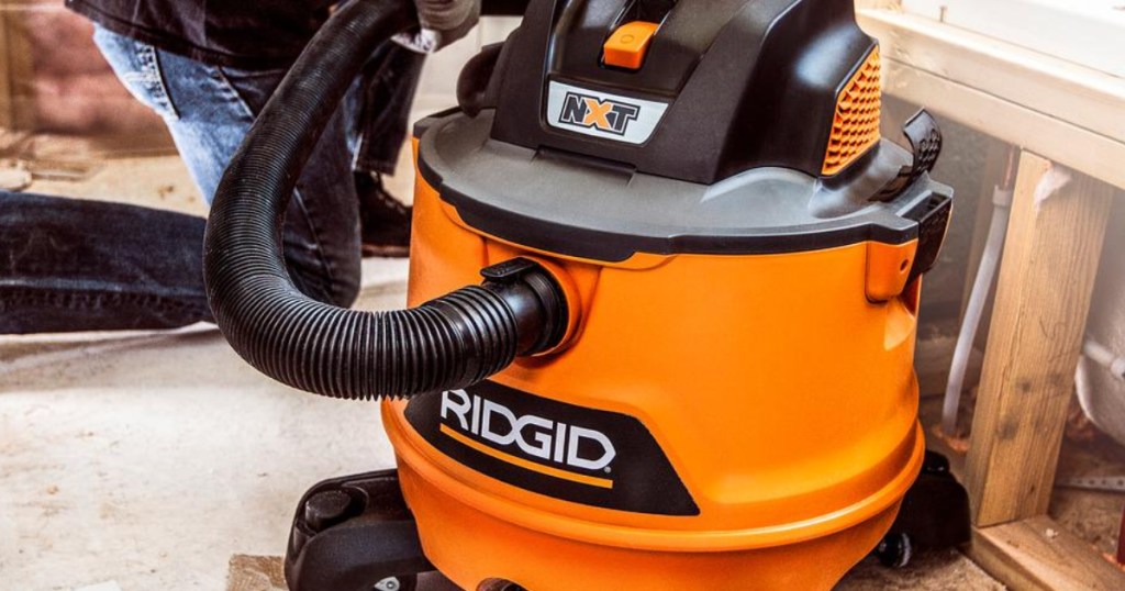 RIDGID shop/vac on concrete floor 