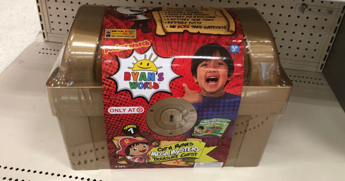 one Ryan's World Mega Mystery Treasure Chest on shelf at target