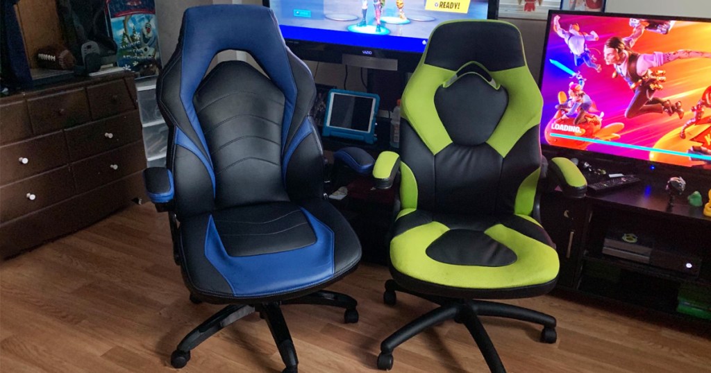 gaming chairs in front of tv