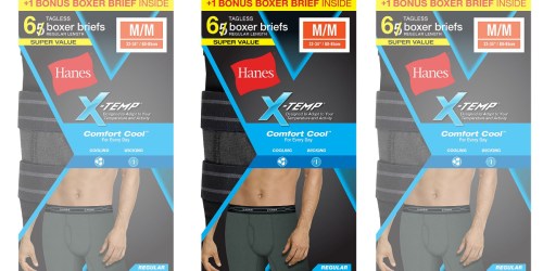 Hanes Men’s X-Temp Boxer Briefs 6-Pack Only $10 (Regularly $21)