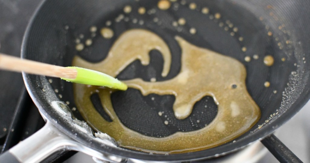 melting sugar on the stove