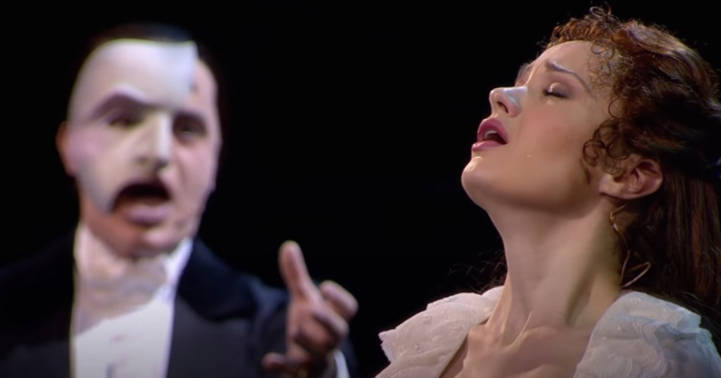 The Phantom of the Opera and Christine singing