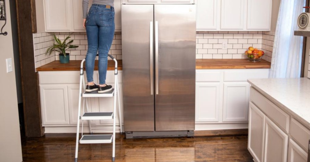 gorilla step stool ladder in kitchen