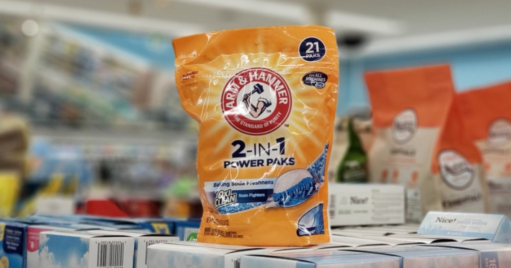 bag of Arm & Hammer Power Paks in walgreens