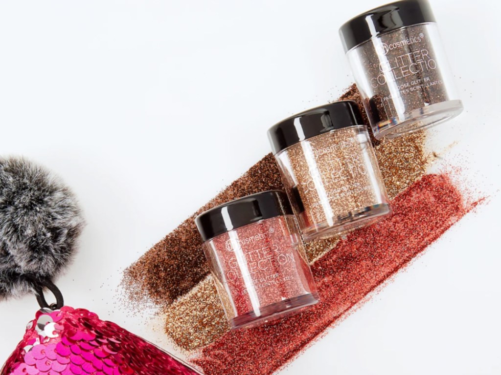 3 jars of BH Cosmetics glitter eyeshadows