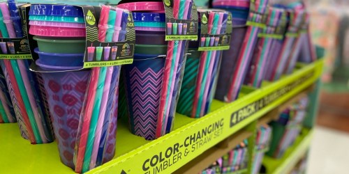 Color Changing Tumbler & Straw 4-Pack Set Only $4.98 or Less at Walmart (Just $1.25 Each)