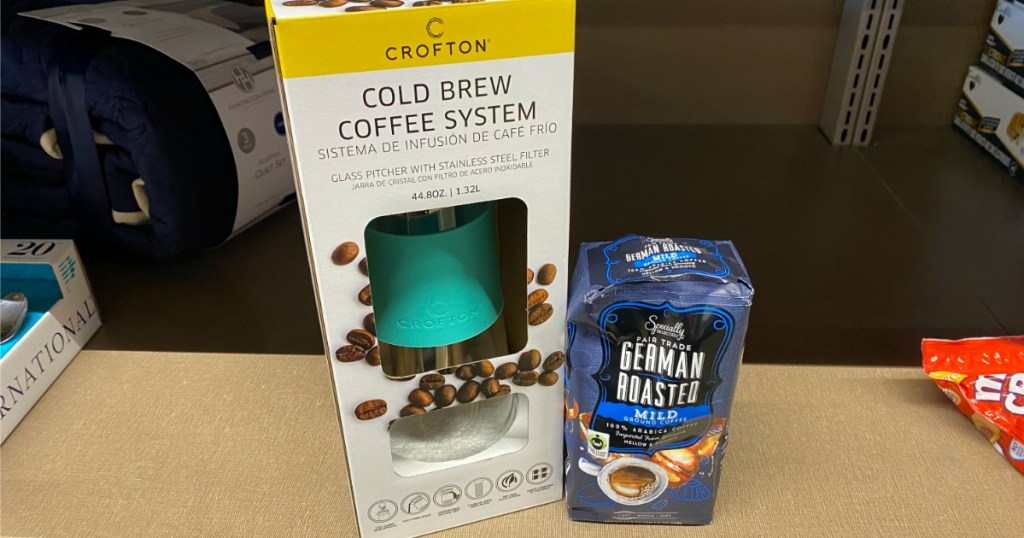 Crofton Cold Brew System next to bag of coffee