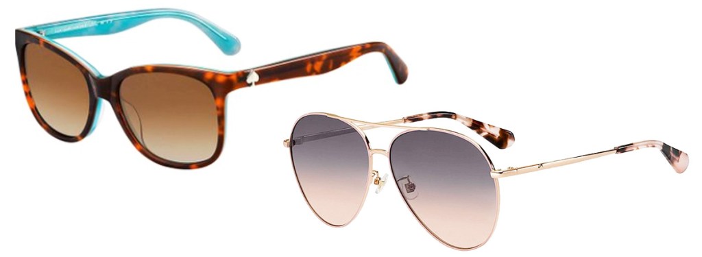 two pairs of kate spade sunglasses