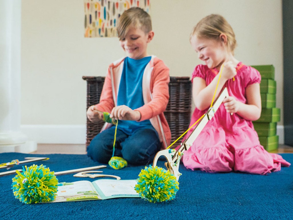 two kids playing with kiwi co best kids subscription boxes