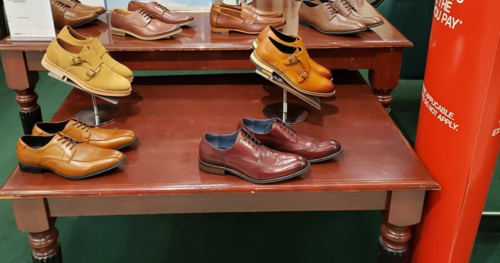 mens shoes on display in store