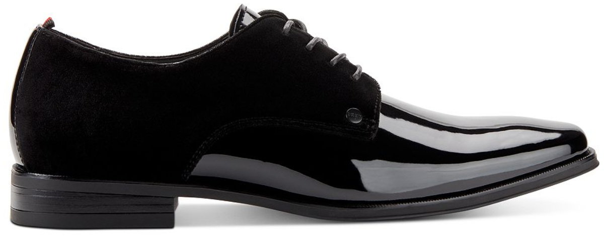 mens shiny black lace up dress shoes