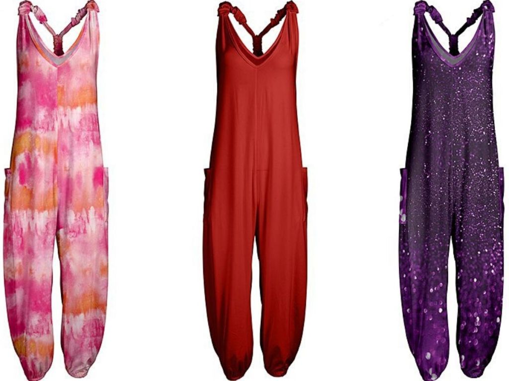 three women's jumpsuits